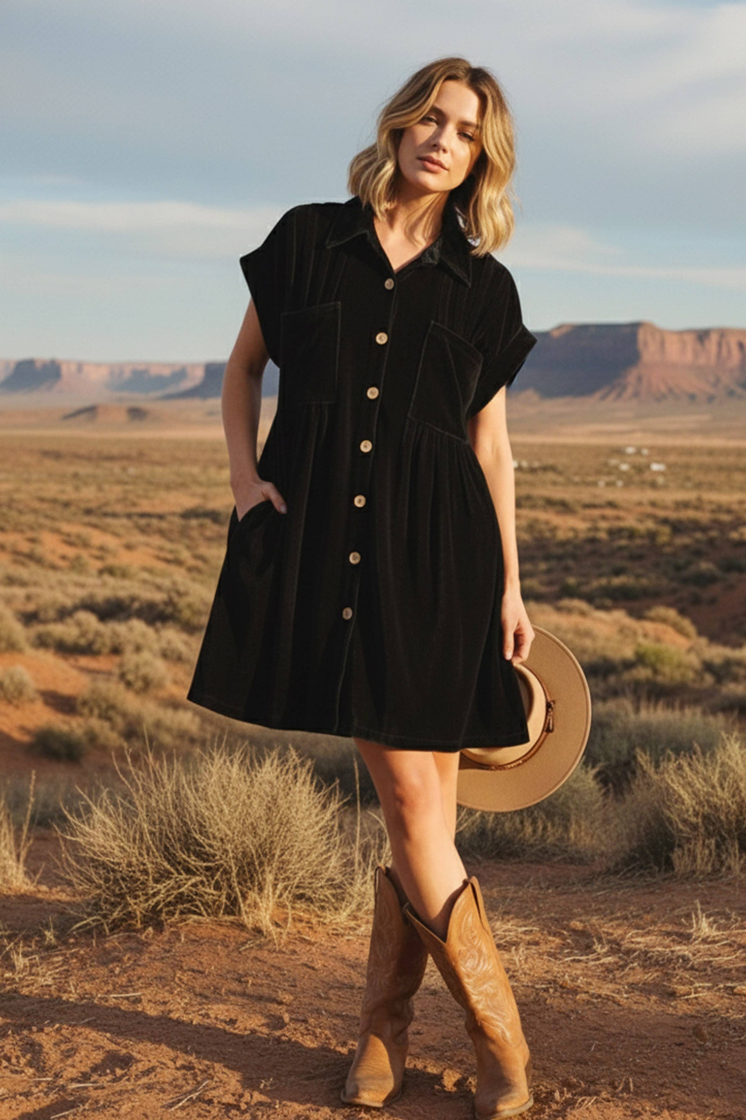 Sewn and Seen - Vente Robe – femme - Robe plissée en velours24