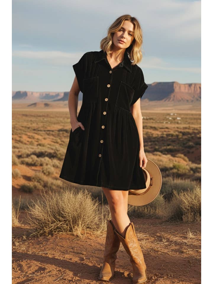 Sewn and Seen - Venta al por mayor Vestido - Mujer - Vestido de terciopelo plisado24