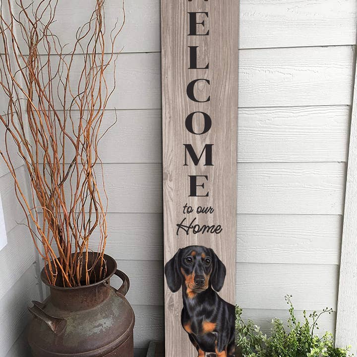 E&S Pets - Wholesale Outdoor Sign - Dachshund, black Welcome sign5