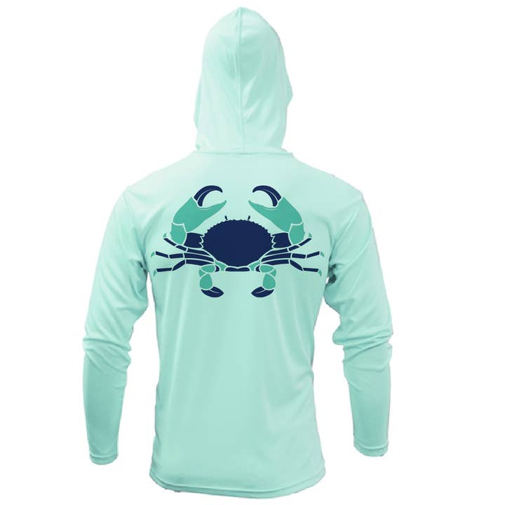 Sudadera con capucha Stone Crab de manga larga UPF 50+ de Key West, FL para venta al por mayor de Saltwater Born