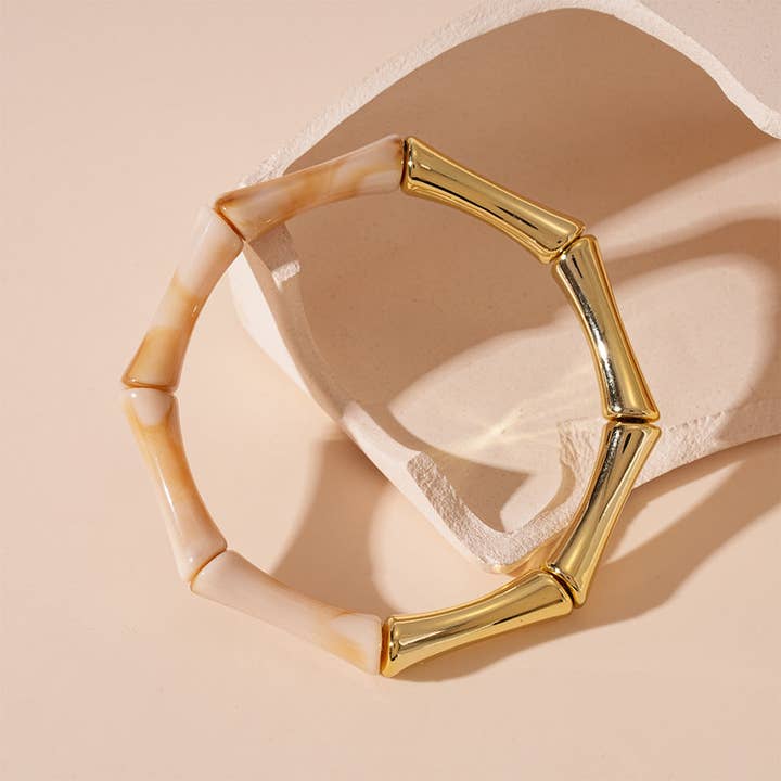 Dipped Shop - Wholesale Bangle Bracelet - Simple Metal Acylic Splicing Thin Bracelets DP25D6213