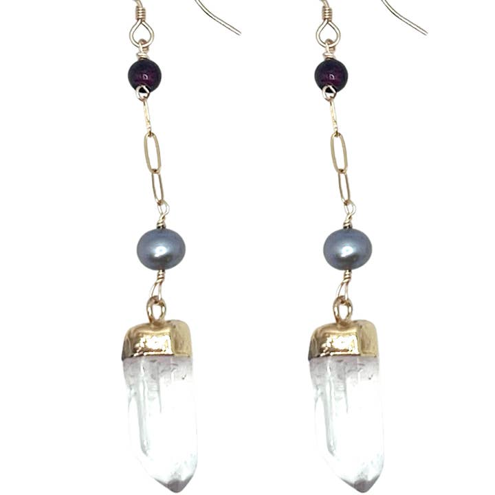 Quartz Drop pärla örhängen för wholesale av Tailfeather Designs