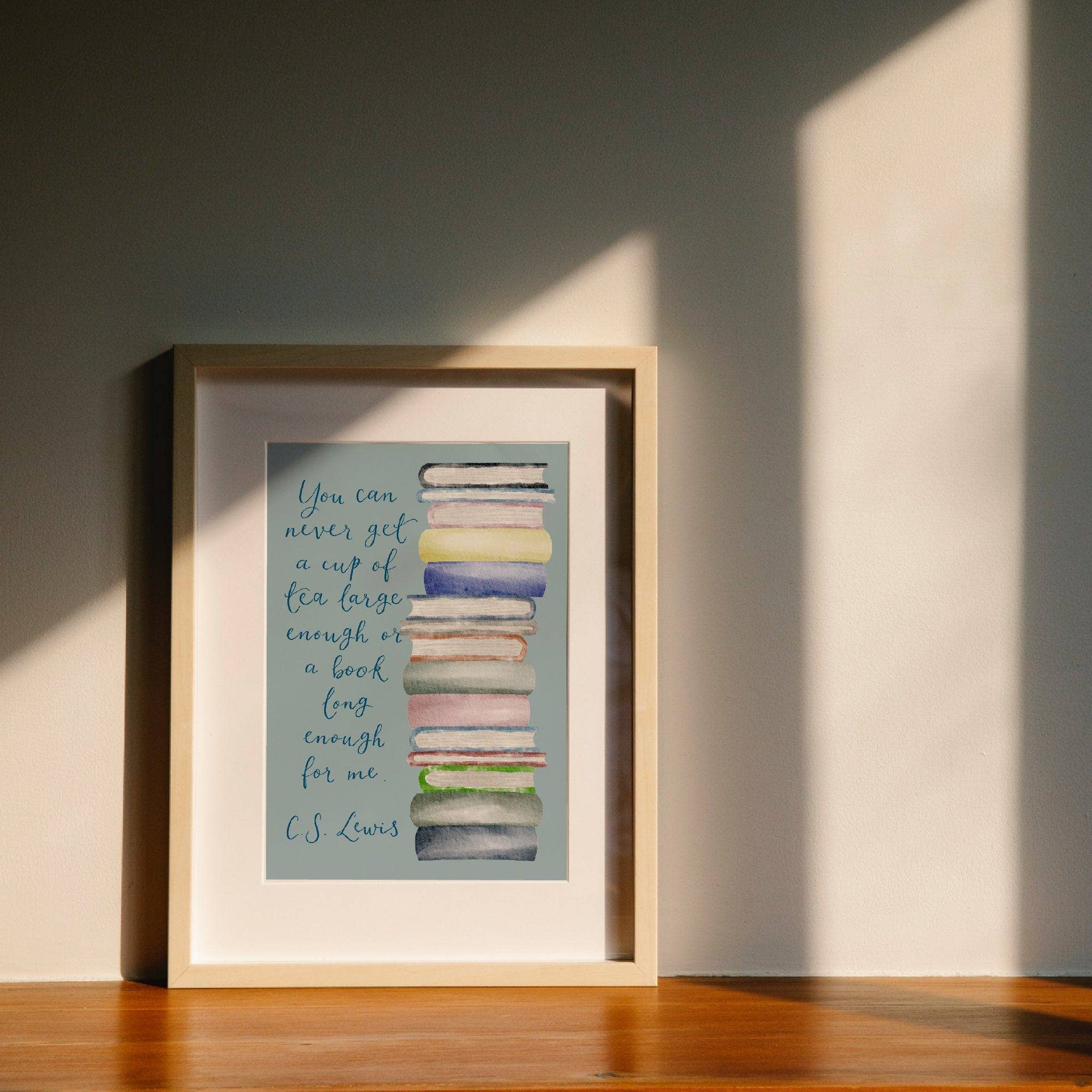 And Hope Designs - Cards, Stickers & Stationery - Wholesale Art Print - Bookish print, CS Lewis quote, book decor, blue wall art2