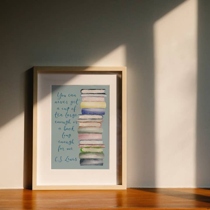 And Hope Designs - Cards, Stickers & Stationery - Wholesale Art Print - Bookish print, CS Lewis quote, book decor, blue wall art2