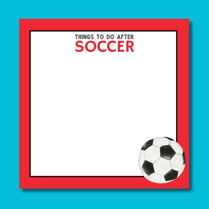 Things to Do After Soccer Notepad for wholesale by Note Worthy Paper Place