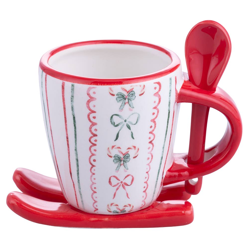 VdE Tivoli 1996 – wholesale Drinking glass/cup – XMAS FIOCCHI COFFEE CUP SLEIGH/SPOON 3 ASSORTED2