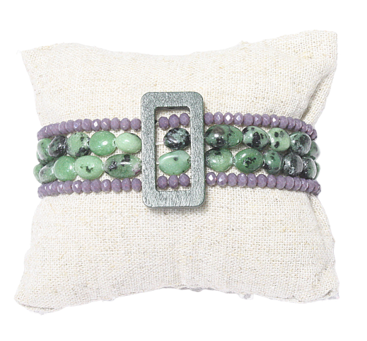 Ciao Bella Jewelry Inc - Vendita all'ingrosso Bracciale con perline - Braccialetto elasticizzato con pietre preziose rettangolari multifilo10