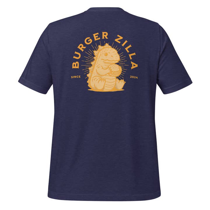 Burger Zilla Unisex t-shirt for wholesale by Howlydog Studios