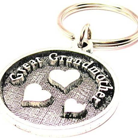 Gran abuela círculo con corazones llavero para venta al por mayor de Chubby Chico Charms