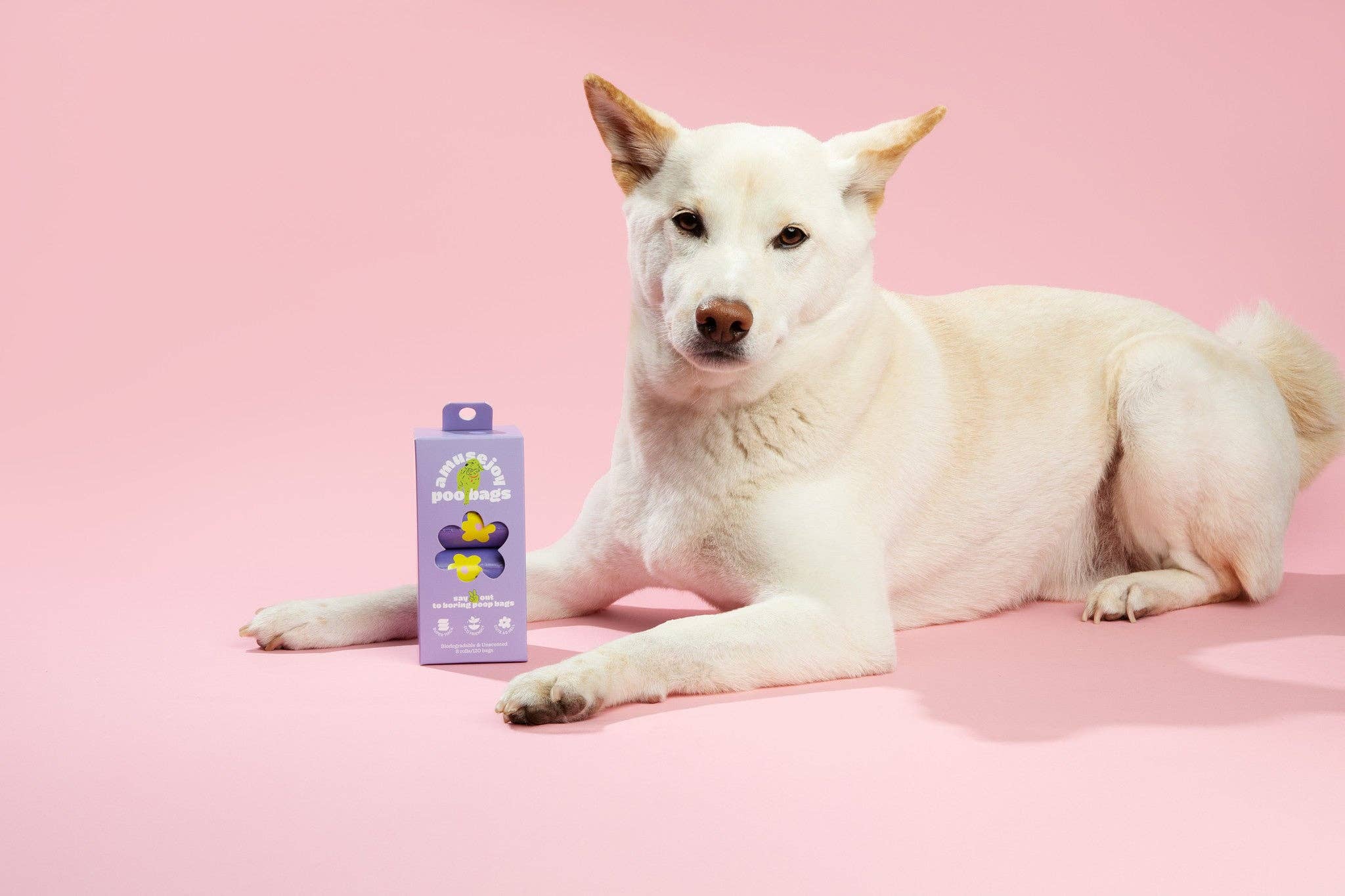 Amusejoy Poo Bags – saco de cocó de cão por atacado – Sacos para Dejetos de Cão Divertidos e Coloridos | 8 Rolos (120 sacos)7
