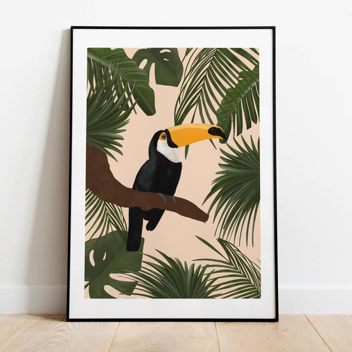 Toucan Illustration Art Print for wholesale by Moonbean Designs