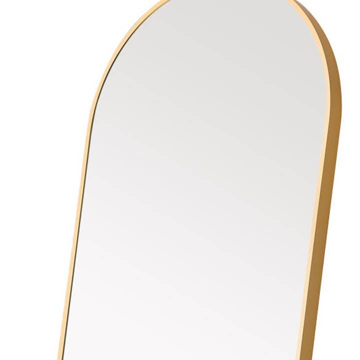 HomeRoots - Wholesale Floor Mirror - Narrow Gold Arched Full-Length Floor Mirror With Stand