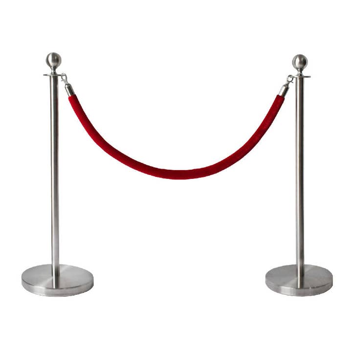 Sphere Stainless Steel Stanchion Post 39"H Full Set -#ST004 for wholesale by DisplayCanada