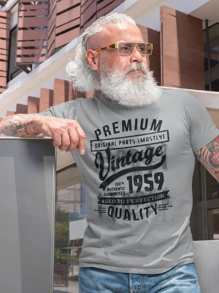 ULTRABASIC - Graphic 1959 Aged to Perfection födelsedagspresent-t-shirt för män för wholesale av ULTRABASIC