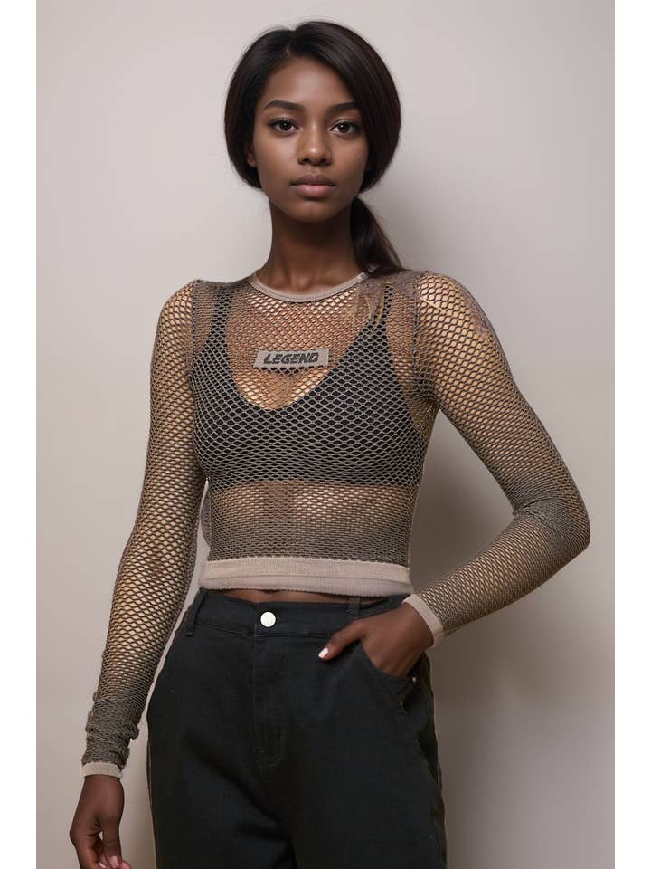 5besties inc - Wholesale Knit Top - Women's - LEGEND VERSATILE MESH TOP