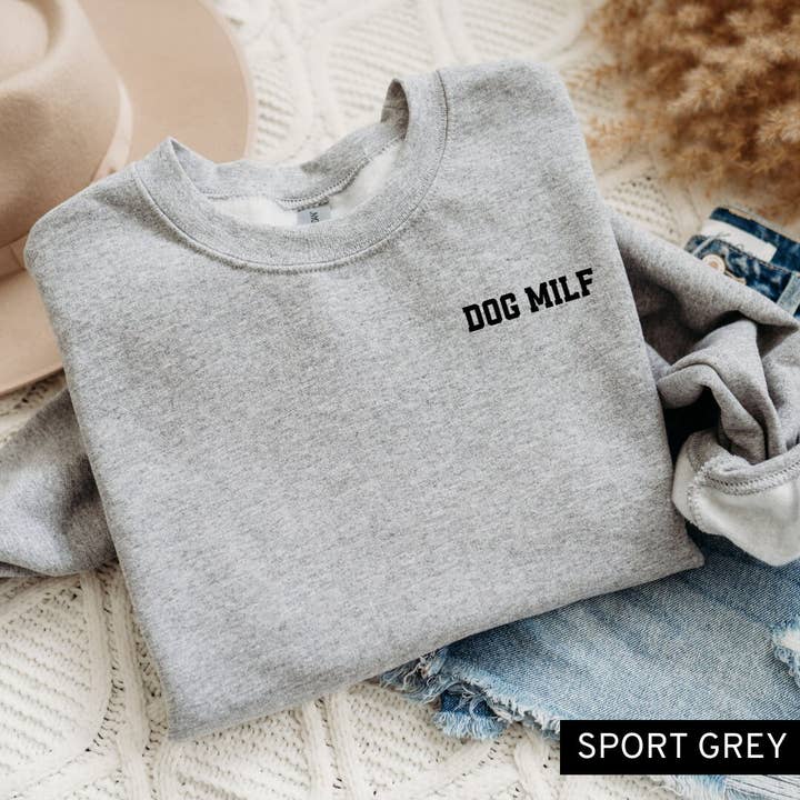 Broderet Hund Milf-Sweatshirt, Hund Milf-Skjorte, Hund Mor for engroshandel hos Rosie and Vi