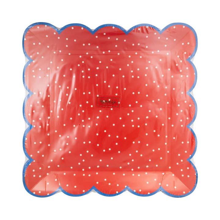 My Mind’s Eye - Vendita all'ingrosso Piatti monouso - FLA1141 - Piatto di Carta Rosso a Pois 10"
