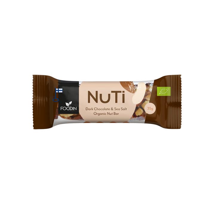 Chocolat noir et sel de mer NUTI, Luomu, 35 g pour la vente par Foodin