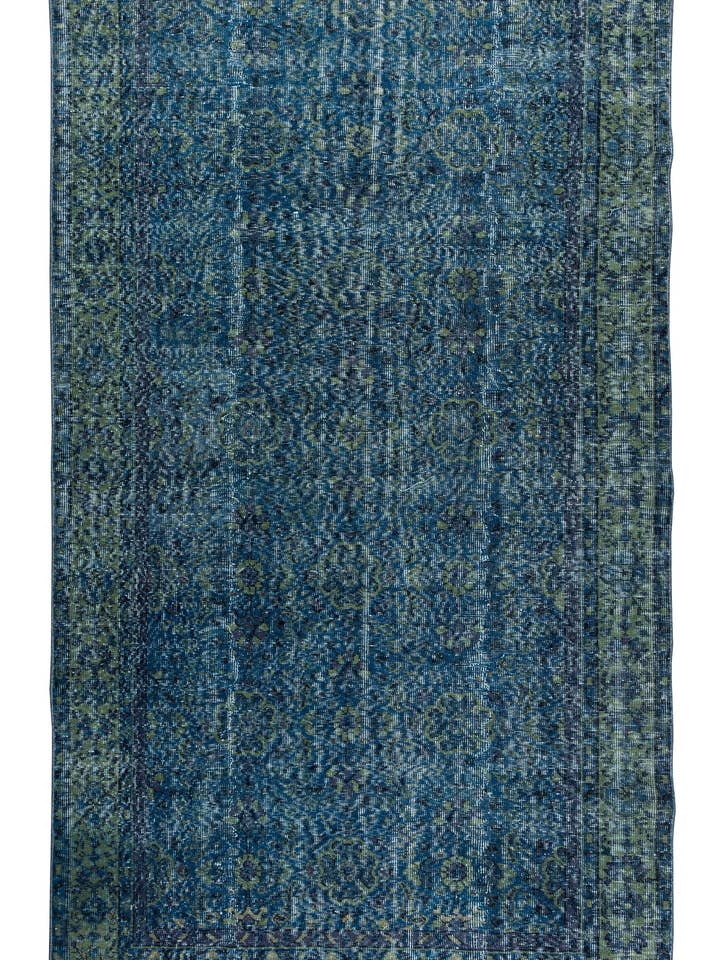 Tapete Re-Tingido Azul Cinzentado 5,5x10 Pt. Tapete Turco Artesanal por atacado de Rug Specialist LLC.