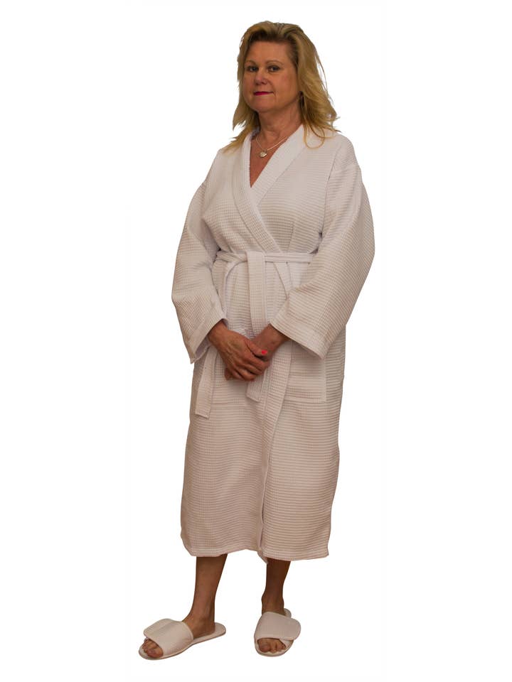 Alan Pendergrass Robes - Wholesale Robe - Unisex - Kimono Cotton/ Waffle Robe, 48", One Size Fits Most8