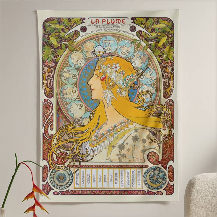 Zodiaque "La Plume" Tapestry for wholesale by Nirvana Threads