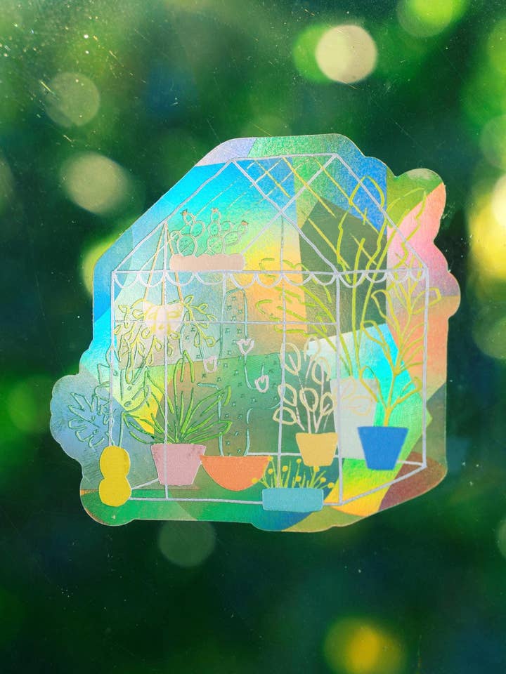 Purple Greenhouse Suncatcher Sticker Rainbow Window Decal for wholesale by Ten By Ten