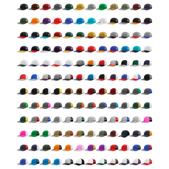 The Park Wholesale - Wholesale Trucker Hat - Unisex - Decky 6021 Classic Trucker Hat, Mid Pro Trucker 6 Panel Cap
