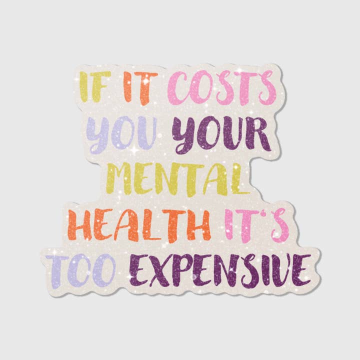 mental health - Sand Glitter Vinyl Sticker for wholesale by studio mirabella
