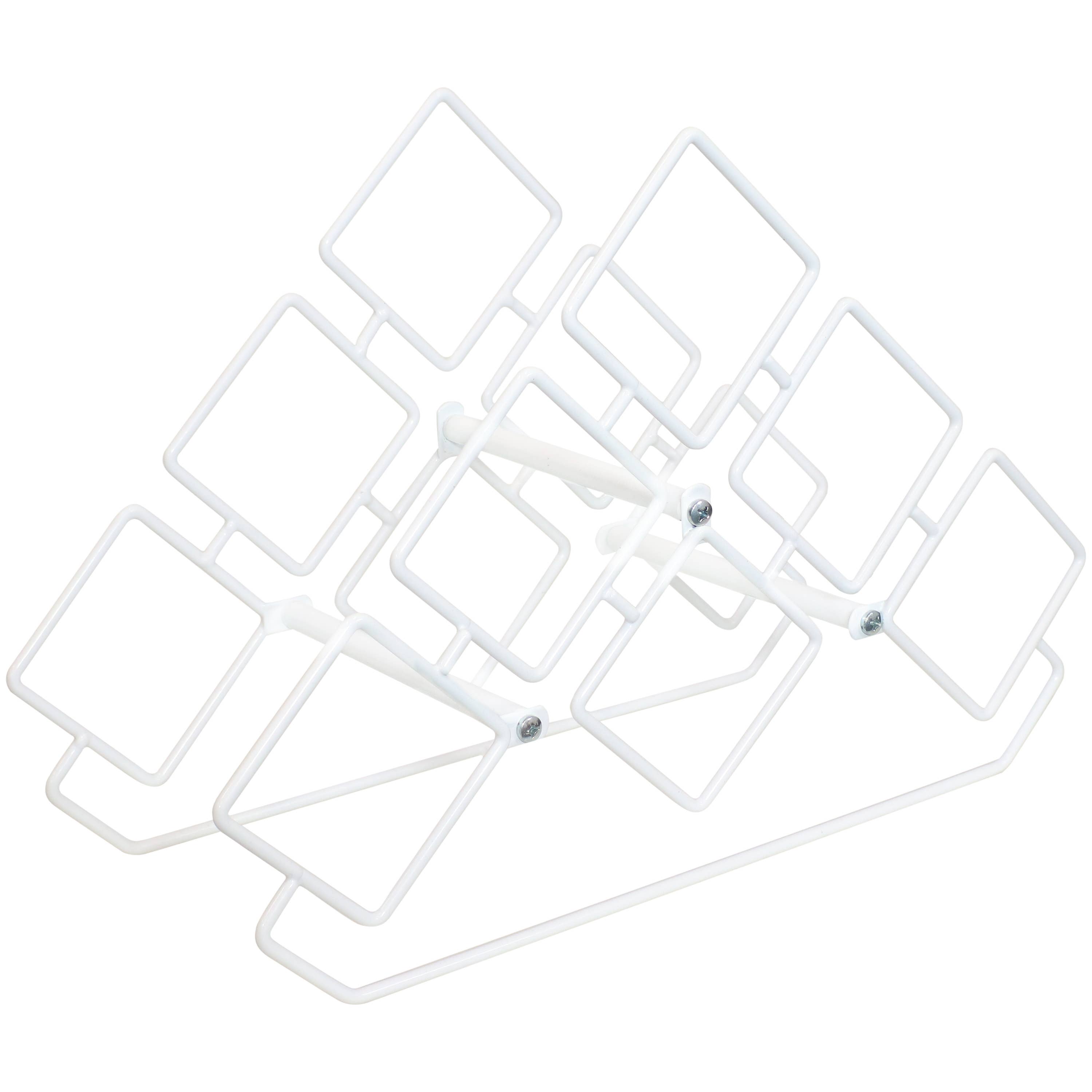 Sunnydaze Decor - Vente Casier à vin - Casier à vin triangulaire en fil d'acier pour 6 bouteilles - Blanc1