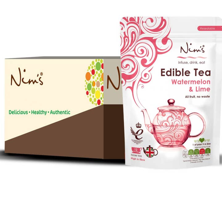 Nim’s Premium Loose Watermelon Lime Fruit Tea 150g - Multipack Box of 12 for wholesale by Nims Fruit Crisps