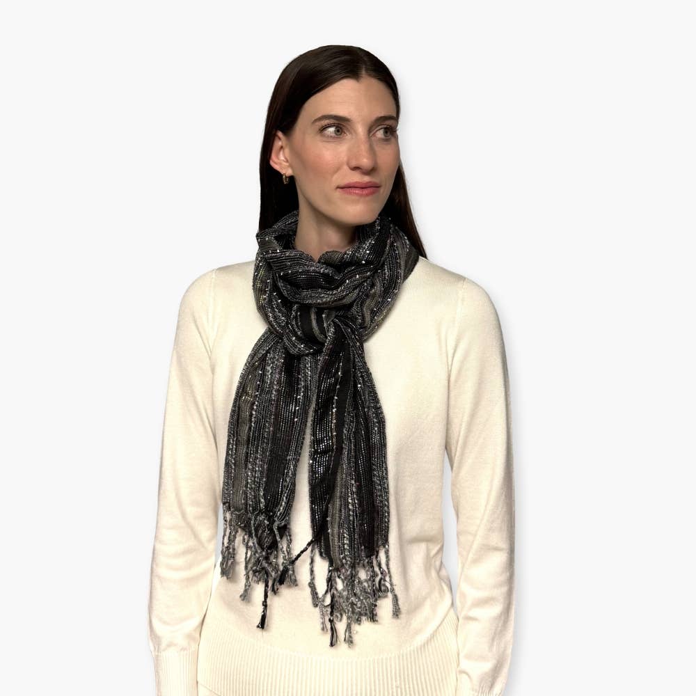 Humble Hilo – wholesale Scarf – Women's – Humble Hilo Multicolored Thread Artisan Scarf148