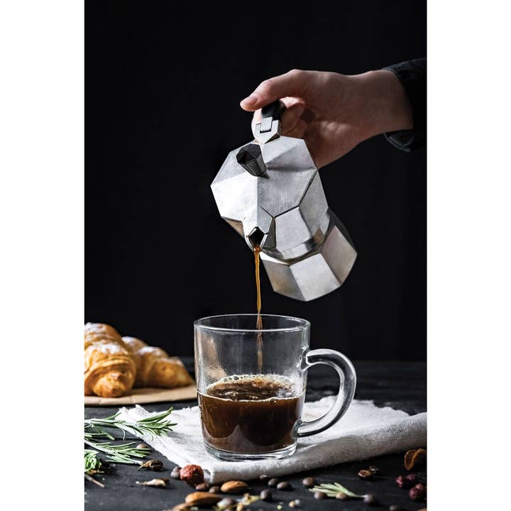 HIC - Harold Import Co. - Wholesale Kitchen Tool/Gadget - Fino Stovetop Espresso Coffee Maker, Brews up to 6 Servings2