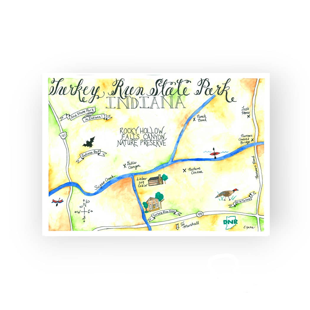 Emily Drew Yates Art & Illustration - Wholesale Postcard - Postcards - Watercolor Calligraphy Maps - 31 Maps30