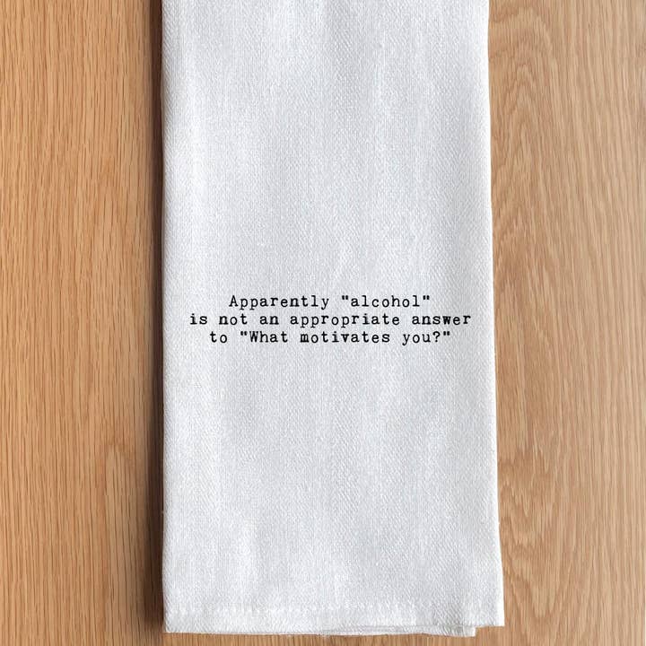 Apparently, "alcohol" is not an appropriate answer to "What motivates you?" for wholesale by Second Nature by Hand