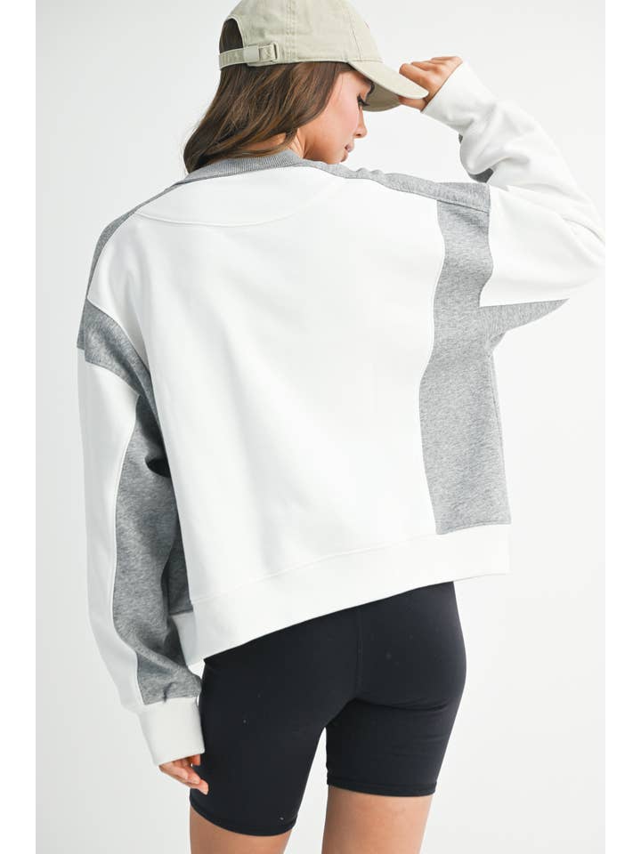 AEMI + CO - Wholesale Sweatshirt - Women's - 9106FK Colorblock Terry Pullover Sweatshirt25