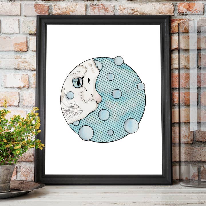 Peinture à l'aquarelle « Curiosity » : Impression d'art pour la vente par PinkPolish Design