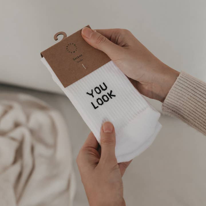 Eulenschnitt - Wholesale Socks - Unisex - Socks white You look nice today L (PU = 5 pcs.)1