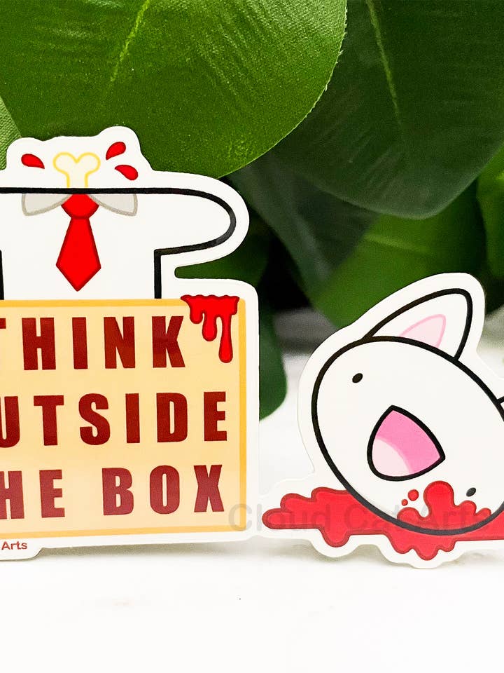 Pensez en dehors des sentiers battus - Humour de bureau drôle - Autocollant en vinyle pour la vente par Cloud Cat Arts