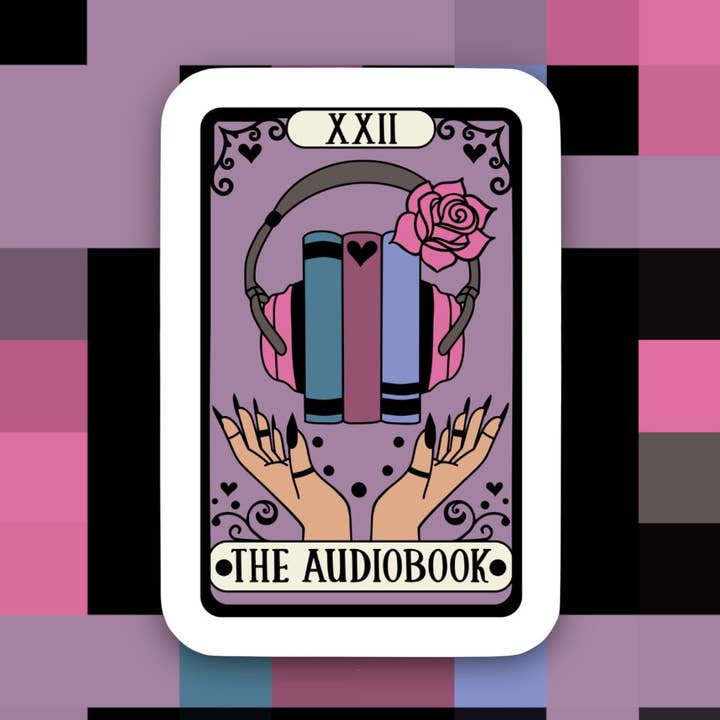 The Audio Book Tarot Reader Sticker for wholesale by Ace the Pitmatian Co