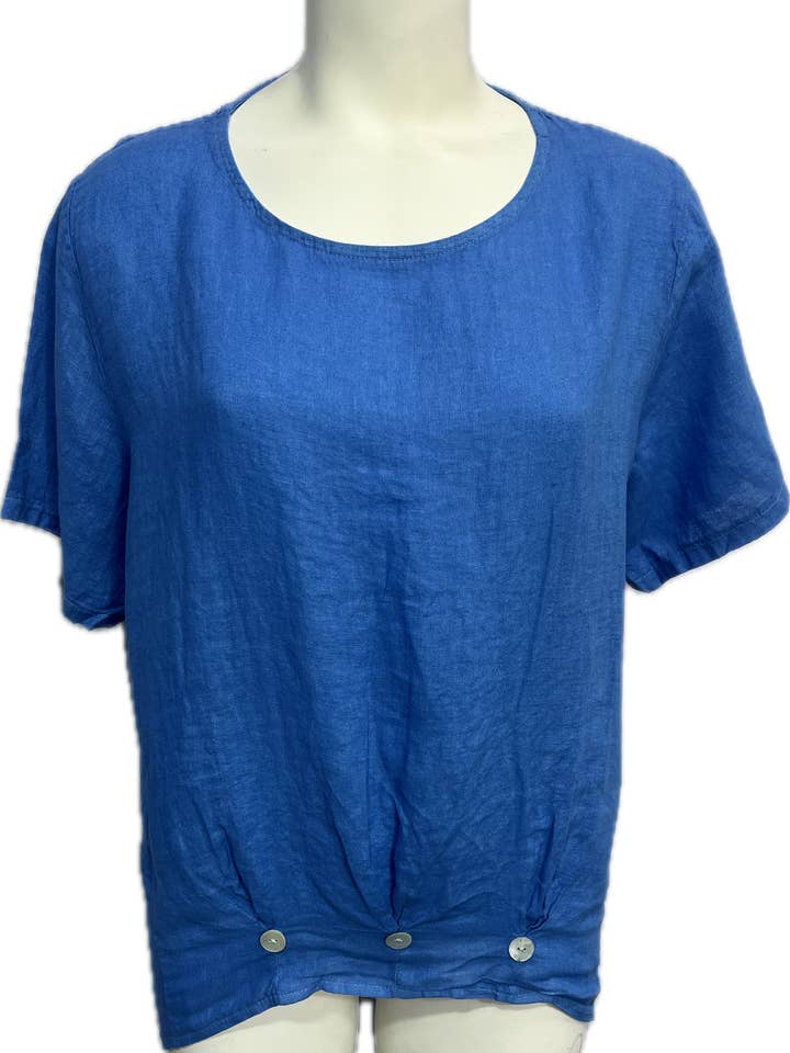 Marisima by Urban Mangoz - Wholesale Blouse - Women's - Linen High Low Button Top