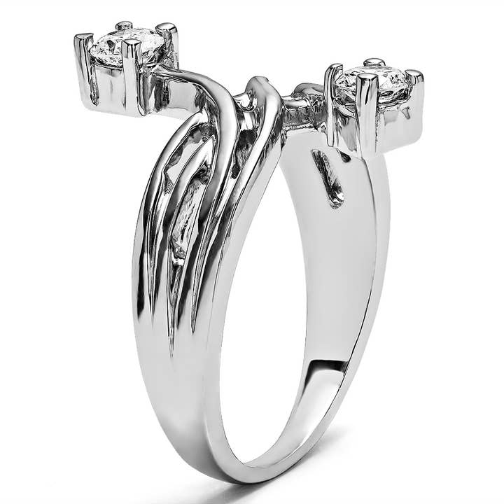 TwoBirch – Engroshandel Ring med sten – 10 k guld og sorte diamanter løfte Ring BK0-PR-0168-WG-F
