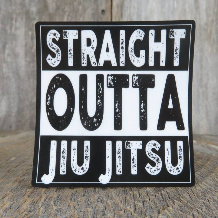 Kirk's Krafts - Wholesale Sticker - Straight Outta Jiu Jitsu Sticker Old School Humor Funny Waterproof Martial Arts Water Bottle Laptop