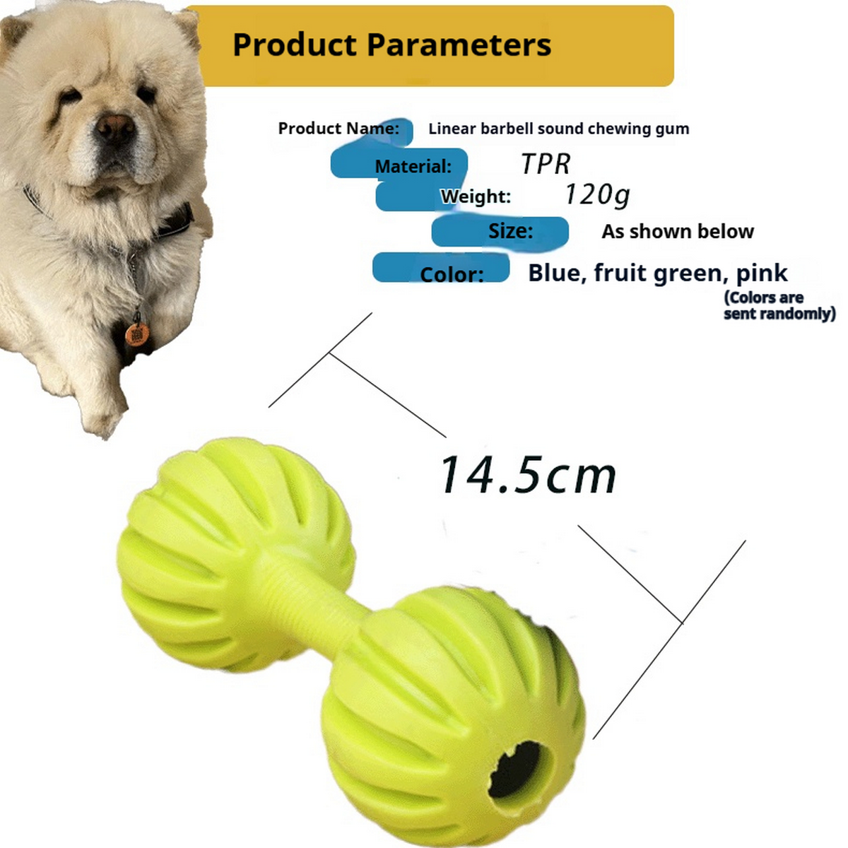 PAWPAWwholesale - Wholesale Pet Chew Toy - Dog - Line Shaped TPR Dog Toy Barbell for Teeth Care_CWMM72424