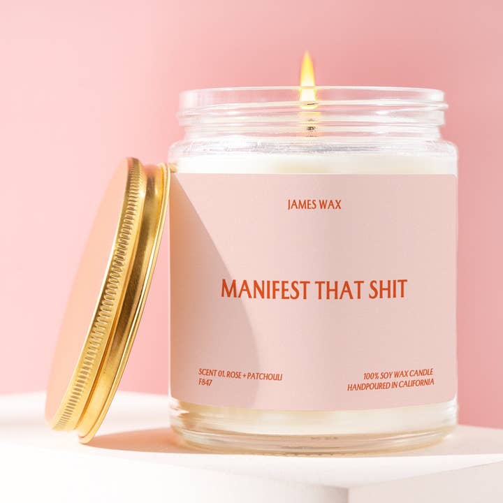 Manifestation Gift Manifest That Shit Candle F847 for wholesale by James Wax