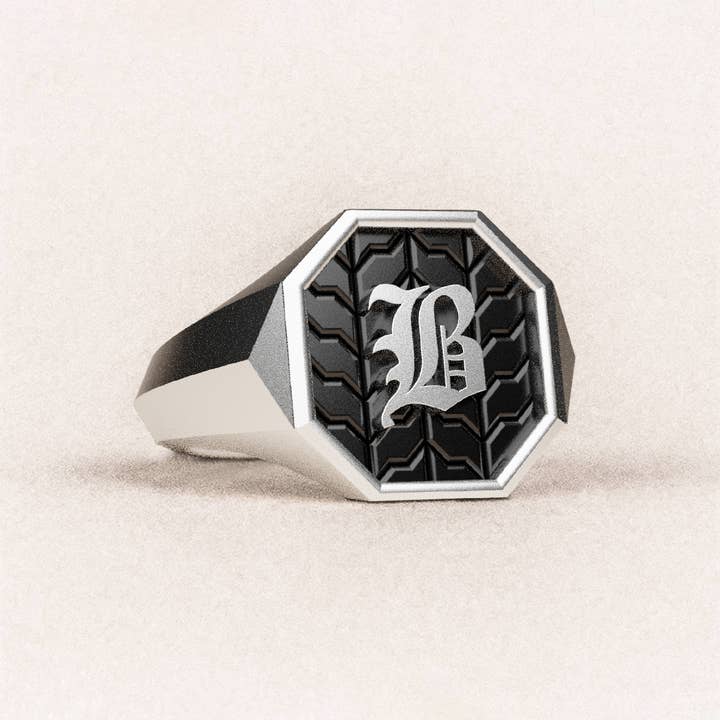 Valerian Ring (Roman and Cyrillic) - Sterling Silver for wholesale by RUSBARON