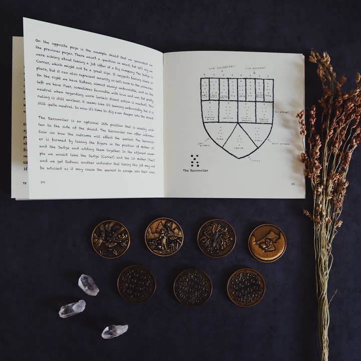 Prisma Visions – wholesale Meditationsprodukter – Geomantic Visions – set med 20 guldbelagda mynt4