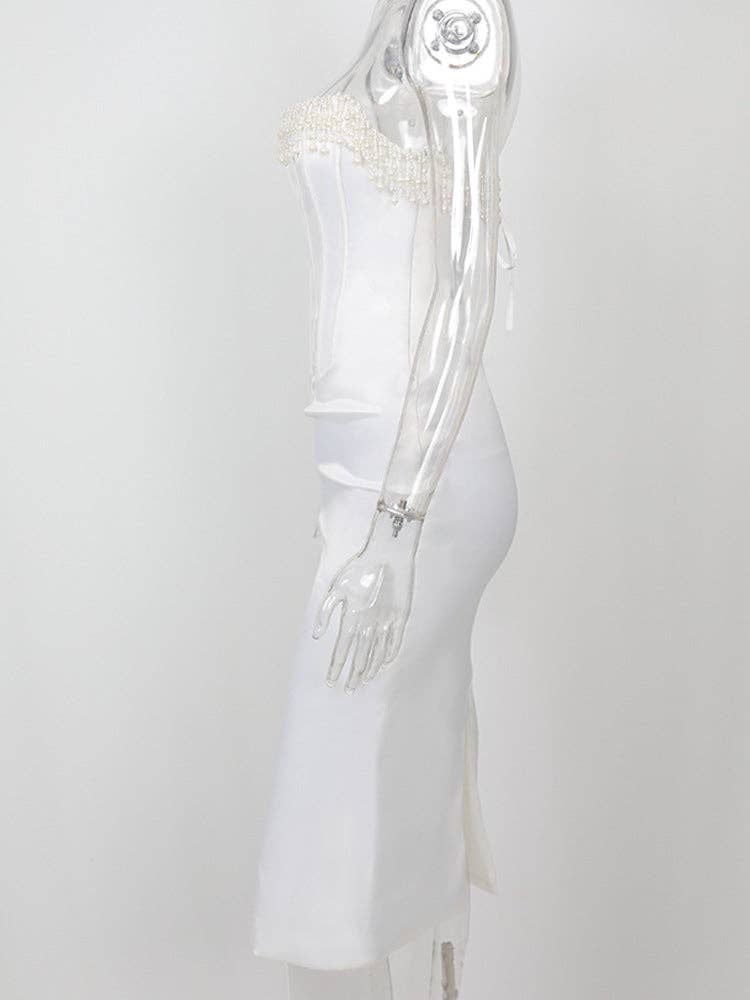 Marayn - Vendita all'ingrosso Vestito - Donna - Abito Senza Maniche Elegante e Sexy con Perle  Caldo14