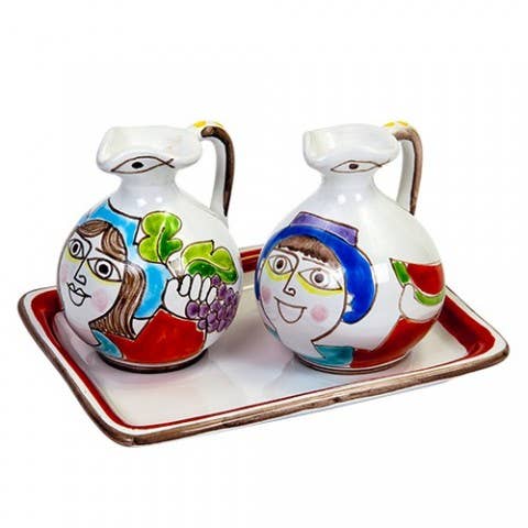 Ceramiche De Simone - Wholesale Oil/Vinegar Dispenser - Oil and Vinegar Set Folk OA147FK