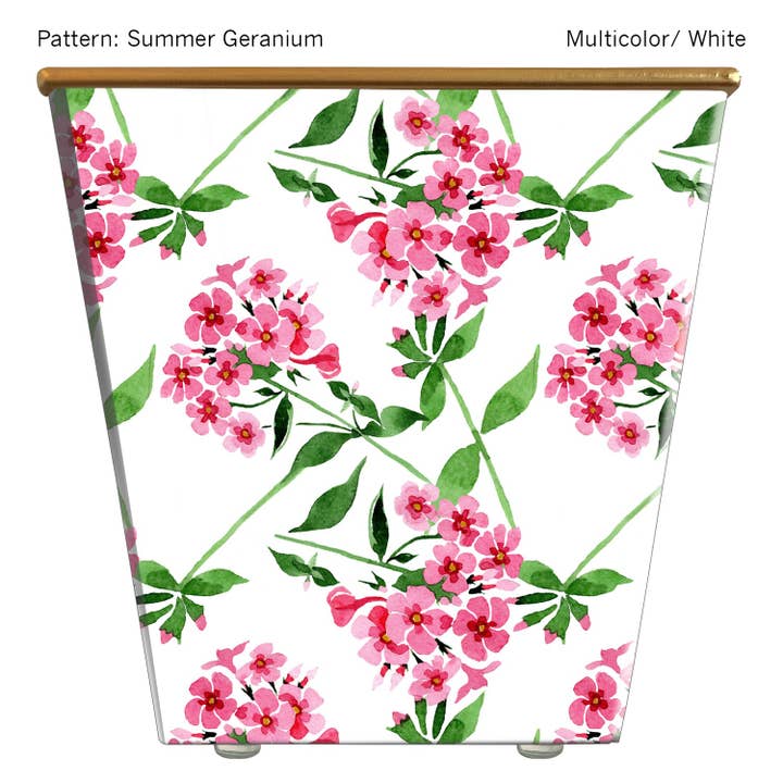 WHH Summer Geranium Cachepot Container Only for wholesale by Hedge Farm Candles and Containers