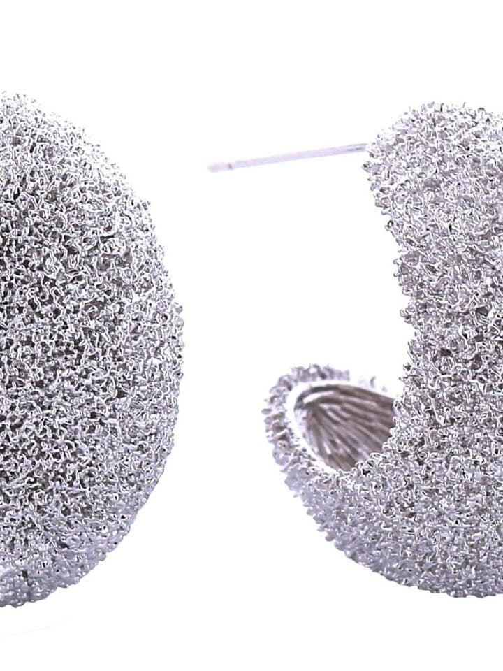 14K Grain Texture Crescent Post Earrings for wholesale by MiMi Wholesale